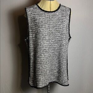 Banana Republic Black & White Tweed Shell Tank